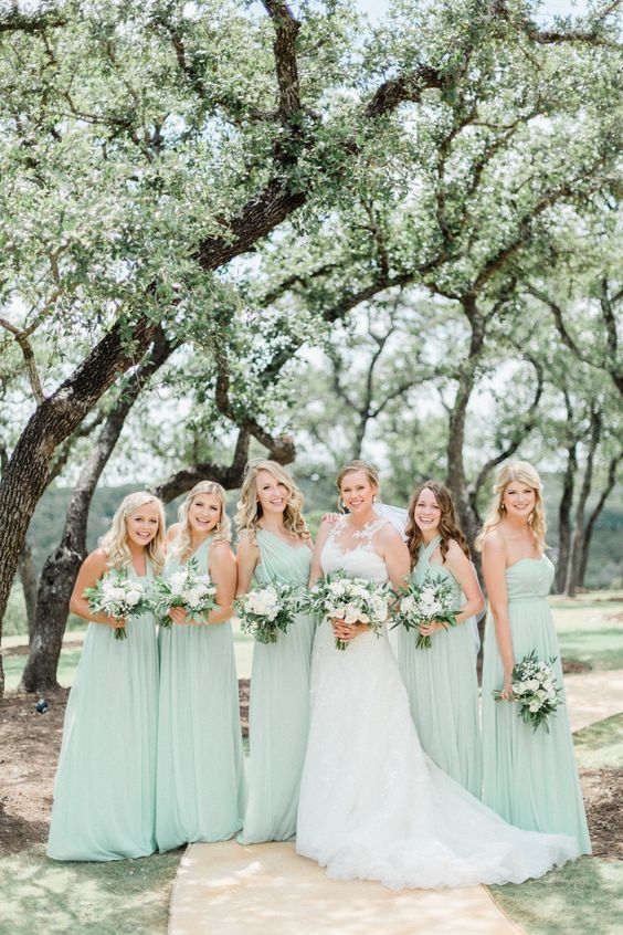 mint green bridesmaid dresses