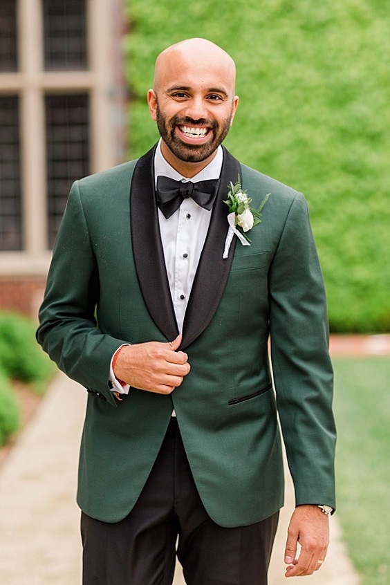 hunter green bridegroom suit white shirt for green wedding theme 2023 hunter green colors