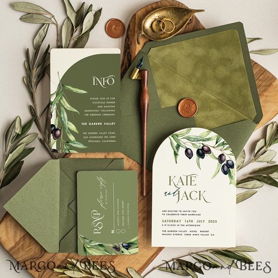 olive green wedding invites for green wedding theme 2023 olive green colors