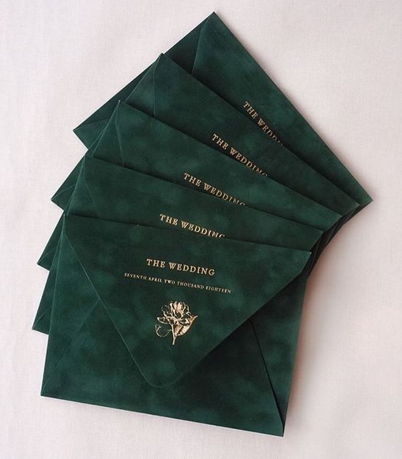 dark green wedding invitations for green wedding theme 2023 dark green colors