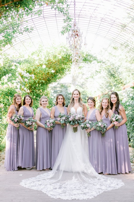 Lavender and Blush March Wedding Color Combinations 2023, Lavender Bridesmaid Dresses, Lavender and Blush Bouquets