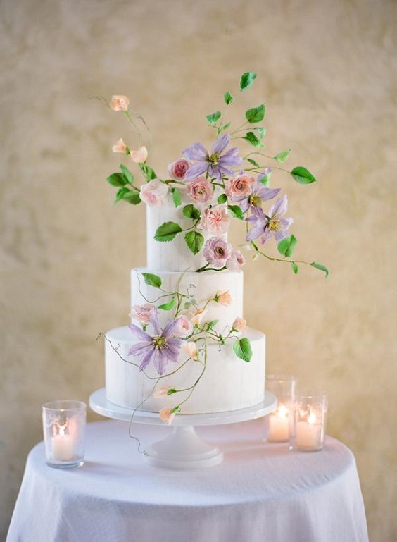 Wedding Cake Decorations for Lavender and Blush March Wedding Color Combinations 2023
