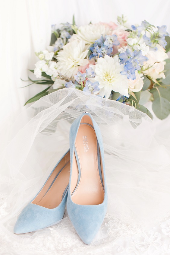 Light Blue Bridal Shoes for Light Blue and Blush March Wedding Color Combinations 2023