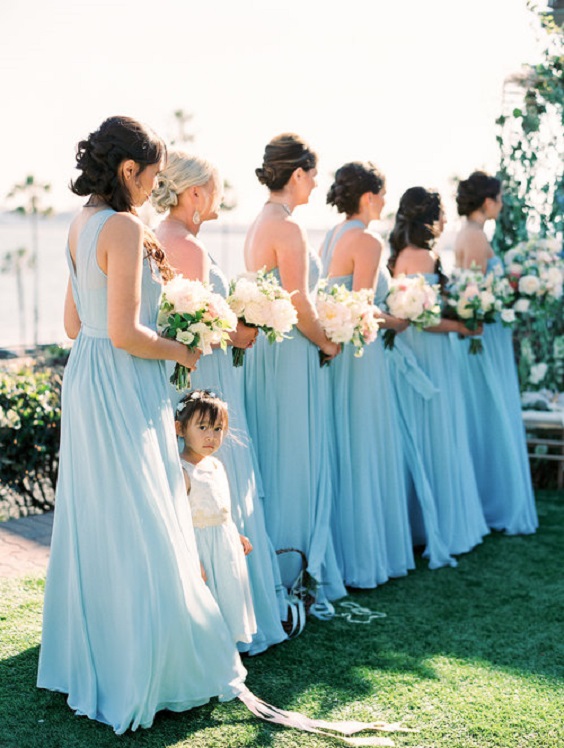 Light Blue Bridesmaid Dresses for Light Blue and Blush March Wedding Color Combinations 2023
