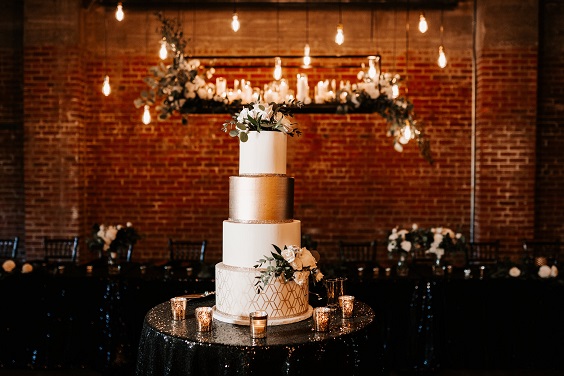 Wedding Cake for Black, White and Gold Wedding Color Combos 2023
