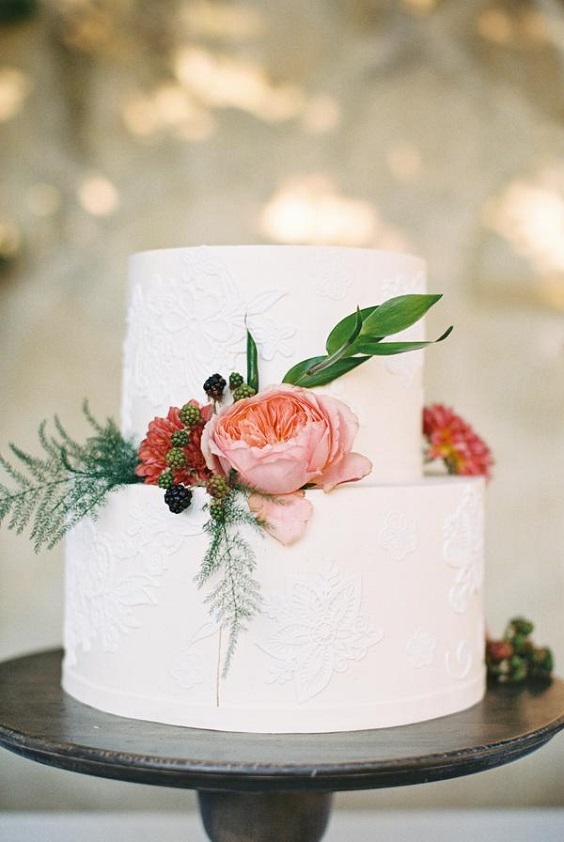 Wedding Cake for Black, White and Peach Wedding Color Combos 2023