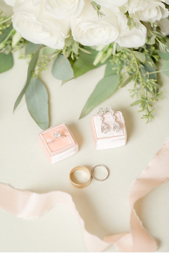 wedding rings in peach boxes for april wedding color schemes for 2023 sage and peach