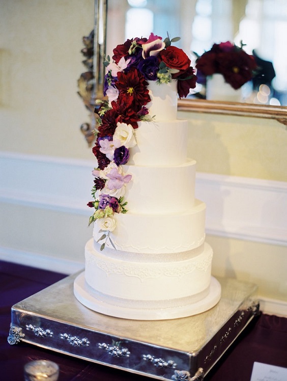 Wedding Cake for Purple and Burgundy February Wedding Color Palettes 2023