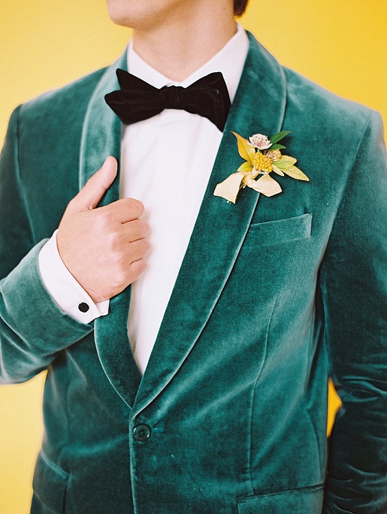 emerald bridegroom suit for yellow weddding themes for 2023 yellow and emerald