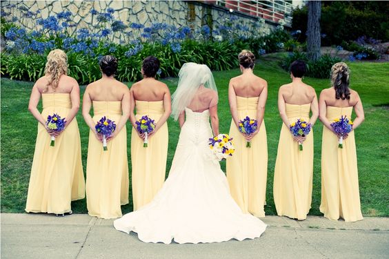 yellow bridesmaid dresses white bridal gown for yellow weddding themes for 2023 yellow and lavender