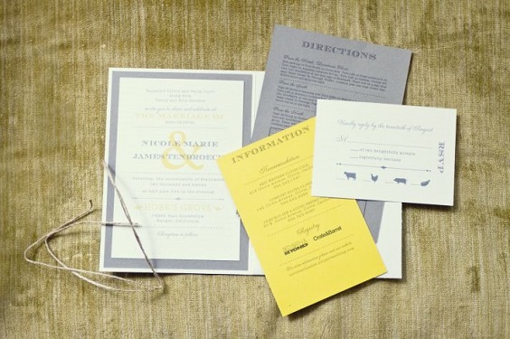 wedding invitation with gray and yellow covers for yellow weddding themes for 2023 yellow and gray