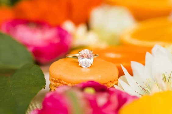 engagement ring diamond orange macaron for yellow weddding themes for 2023 yellow orange and pink