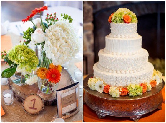 Wedding Cake for Orange and Grey Wedding Color Palettes 2023