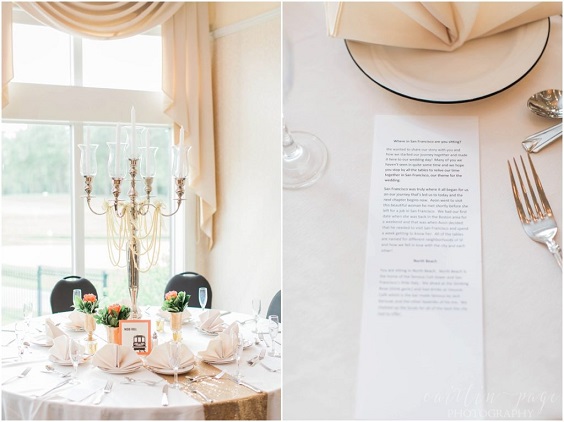 Wedding Table Decorations for Orange, White and Khaki Wedding Color Palettes 2023