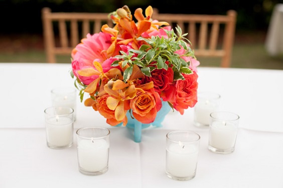 Wedding Centerpieces for Orange and Turquoise Wedding Color Palettes 2023