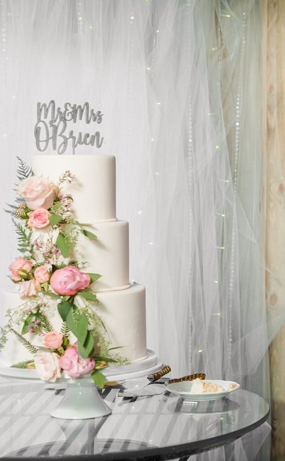 Wedding Cake for Dusty Rose and Grey July Wedding Color Combinations 2023