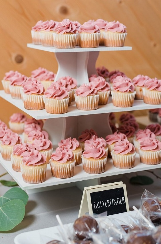 Wedding Cupcakes for Dusty Rose and Grey July Wedding Color Combinations 2023