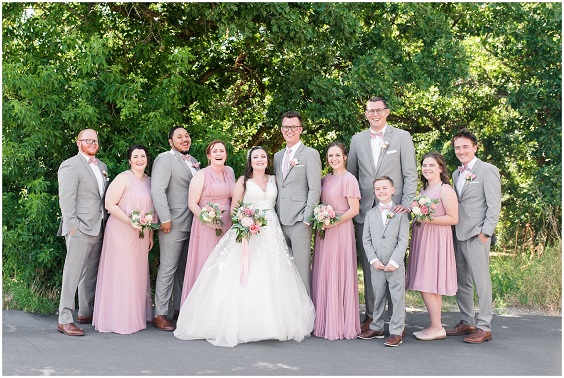 Wedding Party Wearing for Dusty Rose and Grey July Wedding Color Combinations 2023