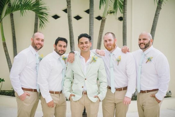 Groom Groomsmen Attire for Rose Pink and Yellow July Wedding Color Combinations 2023