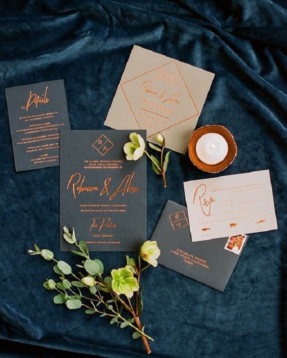 navy blue and rust wedding invitations for navy blue wedding themes for 2023 navy blue and rust
