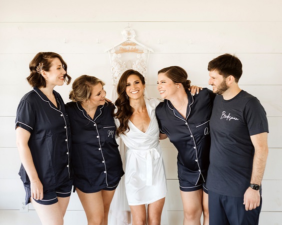 navy blue bridesmaid robes for navy blue wedding themes for 2023 navy blue and rust