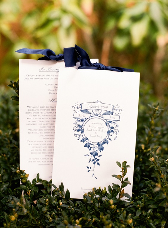 wedding stationery with navy crest for navy blue wedding themes for 2023 navy blue white and black