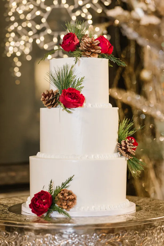 Wedding Cakes for Burgundy, Red and White December Wedding Color Combos 2023