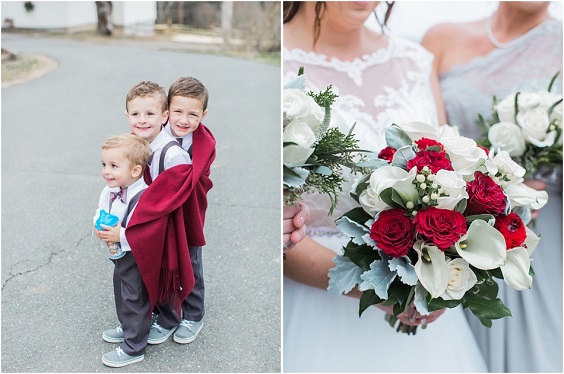 Ring Bearers Attire for Illusion Blue, Burgundy and Grey December Wedding Color Combos 2023