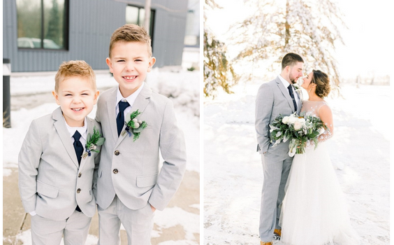 Ring Bearers Attire for Navy Blue and Light Grey December Wedding Color Combos 2023