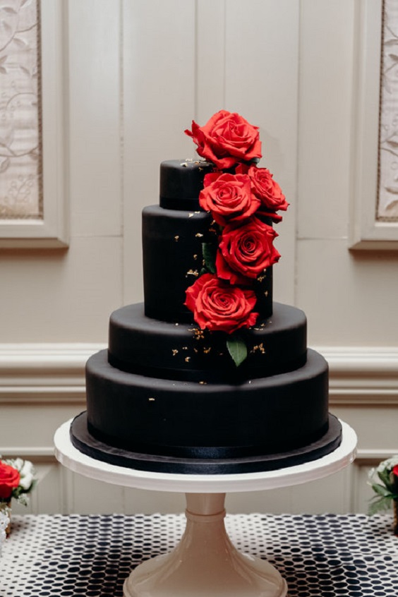 Wedding Cake for Red, Black and White December Wedding Color Combos 2023