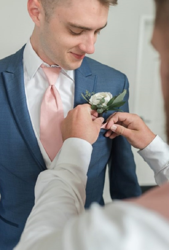 bridegroom blush pink tie for dusty blue wedding themes for 2023 dusty blue and blush pink