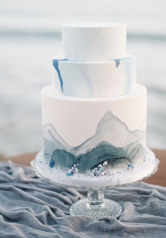 dusty blue and grey wedding cake for dusty blue wedding themes for 2023 dusty blue and grey