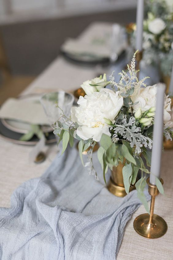 dusty blue wedding table runner dusty blue and grey candles décor for dusty blue wedding themes for 2023 dusty blue and grey