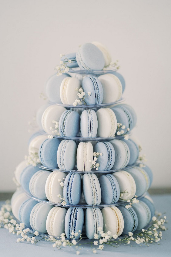 dusty blue and white wedding macaroons for dusty blue wedding themes for 2023 dusty blue green and white