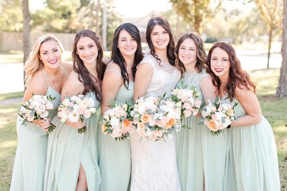 Sage Green and Blush Wedding Color Palettes 2024, Sage Green Bridesmaid Dresses, Blush Bouquets
