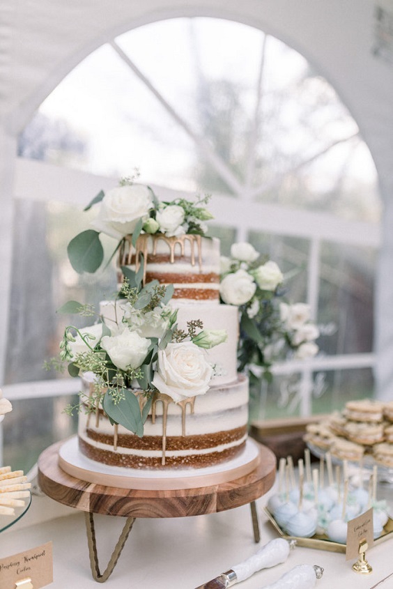 Weddinng Cakes for Sage Green and Dusty Blue Wedding Color Palettes 2024
