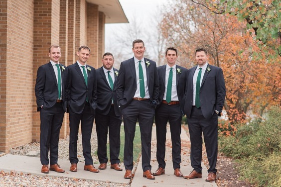 black bridegroom and groomsmen suit emerald green ties for emerald green wedding color schemes for 2024 emerald green and gold