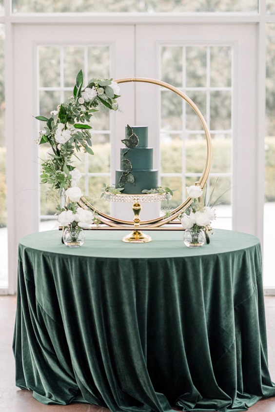 emerald green wedding tablecloth emerald wedding cake in a gold frame for emerald green wedding color schemes for 2024 emerald green and gold