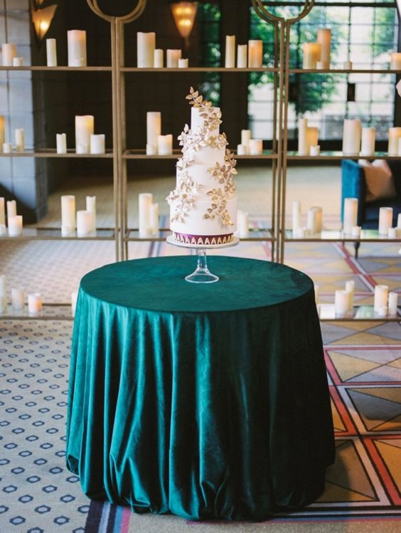 emerald green wedding tablecloth white wedding cake for emerald green wedding color schemes for 2024 emerald green and purple