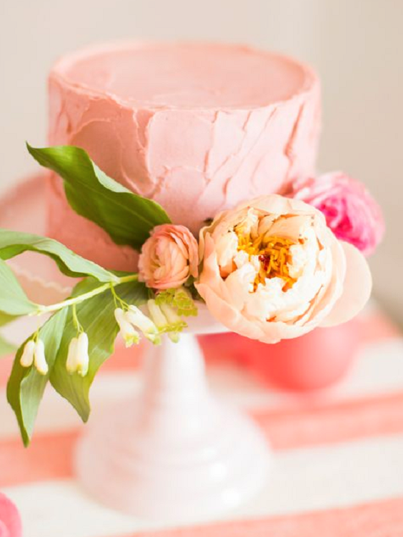 Wedding Cake for Coral and Yellow April Wedding Colors 2023