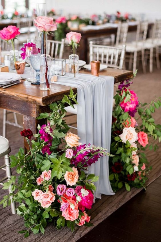 Wedding Table Decorations for Green and Hot Pink Wedding Themes 2023