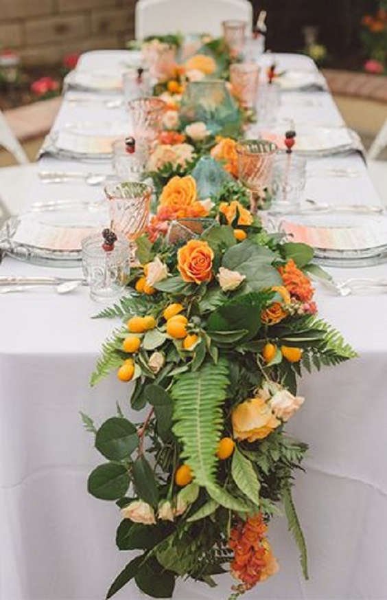Wedding Table Decorations for Green and Orange Wedding Themes 2023