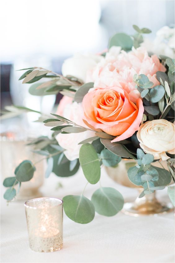 Wedding Centerpieces for Sage Green and Peach Wedding Colors for 2023