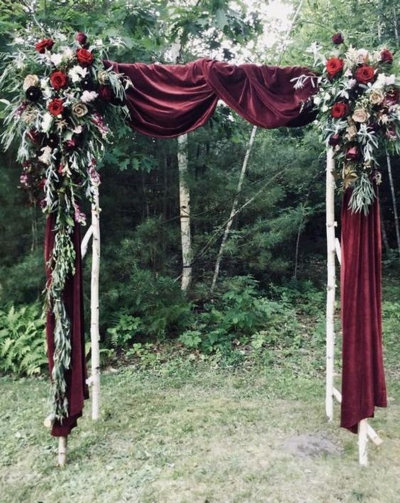 Wedding Arch Decorations for Burgundy Country Wedding Colors for 2024