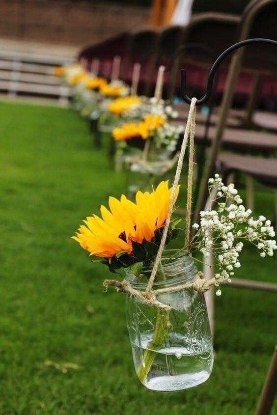 Outdoor Ceremony Decorations for Sunflower Country Wedding Colors for 2024