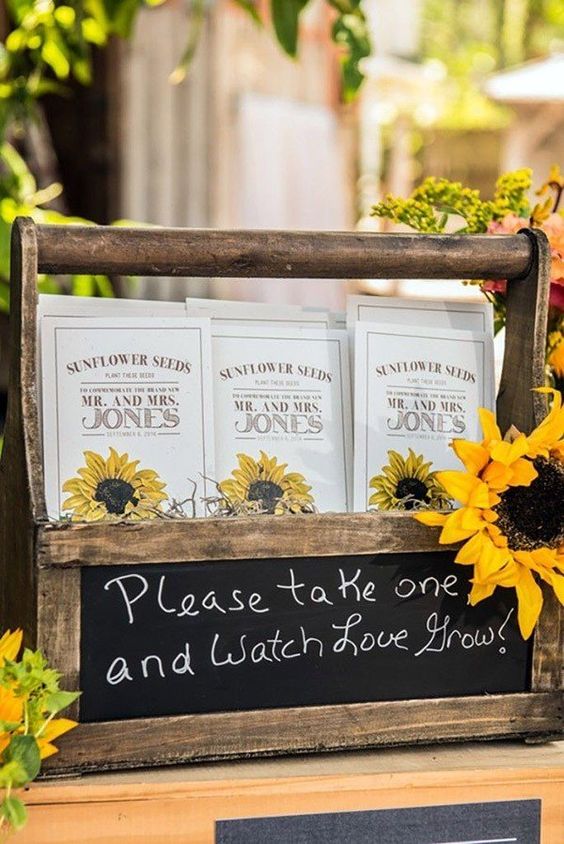 Place Cards for Sunflower Country Wedding Colors for 2024