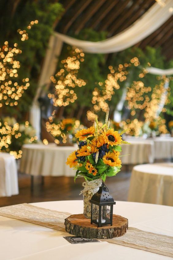 Sunflower Table Centerpieces for Sunflower Country Wedding Colors for 2024