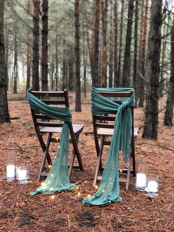 Wedding Couples' Chairs for Teal Country Wedding Colors for 2024