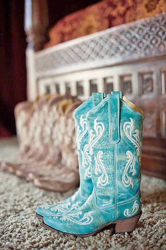 Wedding Boots for Teal Country Wedding Colors for 2024