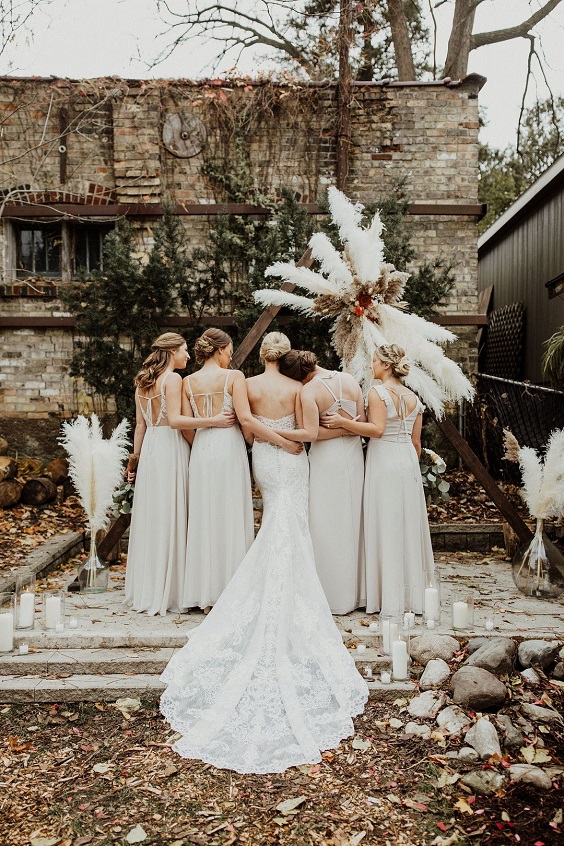 White Boho Wedding Colors 2024, White Bridesmaid Dresses, White Table Runners.